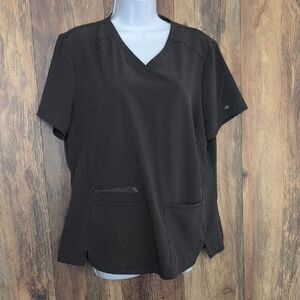 Allura by Cherokee Dark Gray Women's Scrub Top L